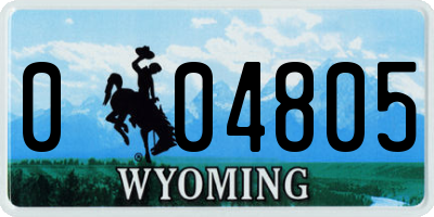 WY license plate 004805