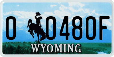 WY license plate 00480F