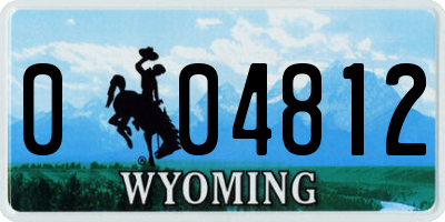 WY license plate 004812