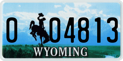 WY license plate 004813