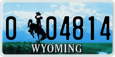 WY license plate 004814