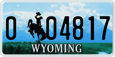 WY license plate 004817