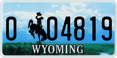 WY license plate 004819