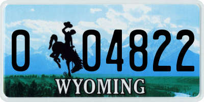 WY license plate 004822