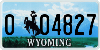 WY license plate 004827