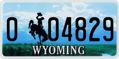 WY license plate 004829