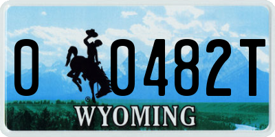 WY license plate 00482T