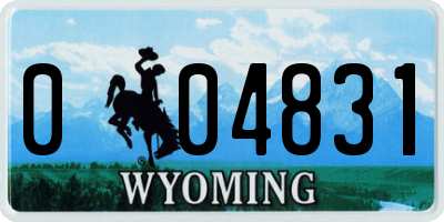 WY license plate 004831