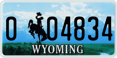 WY license plate 004834