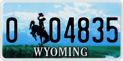 WY license plate 004835