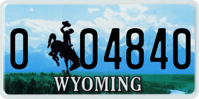 WY license plate 004840