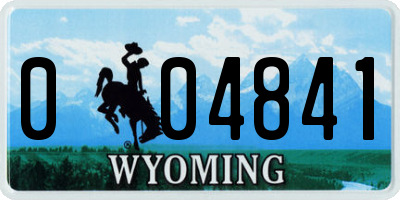 WY license plate 004841