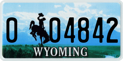 WY license plate 004842