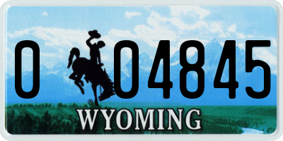 WY license plate 004845