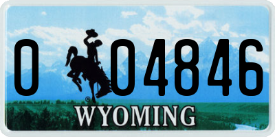 WY license plate 004846