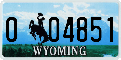 WY license plate 004851