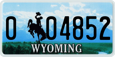 WY license plate 004852