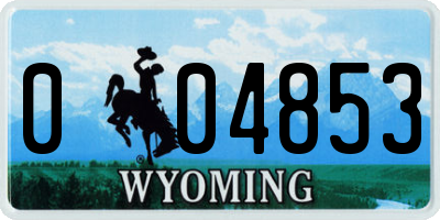 WY license plate 004853