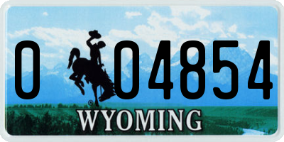 WY license plate 004854