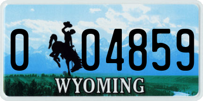 WY license plate 004859