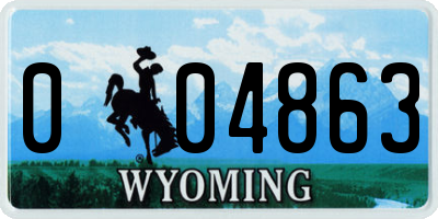 WY license plate 004863