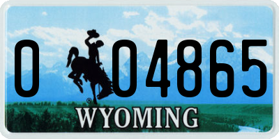 WY license plate 004865