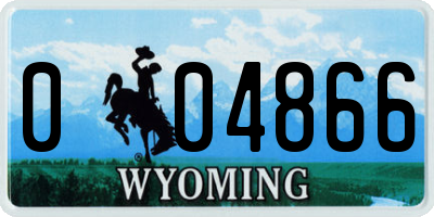 WY license plate 004866