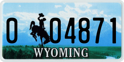 WY license plate 004871