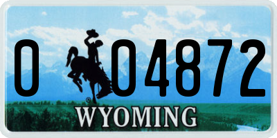 WY license plate 004872