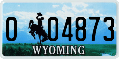 WY license plate 004873