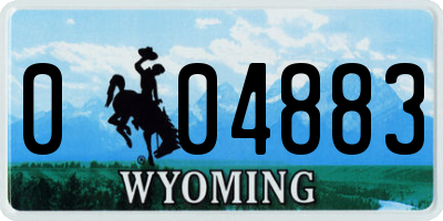 WY license plate 004883