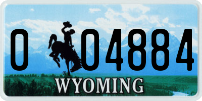 WY license plate 004884