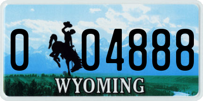 WY license plate 004888