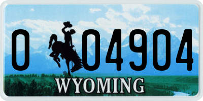 WY license plate 004904