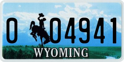 WY license plate 004941