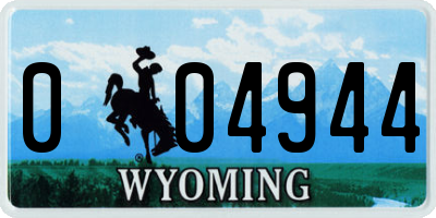 WY license plate 004944