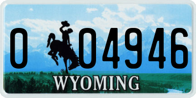 WY license plate 004946