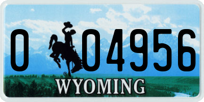 WY license plate 004956