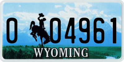 WY license plate 004961