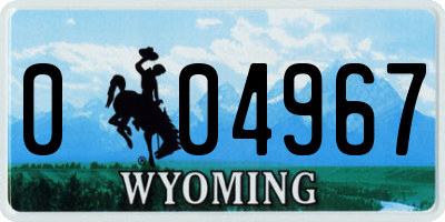 WY license plate 004967