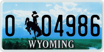 WY license plate 004986