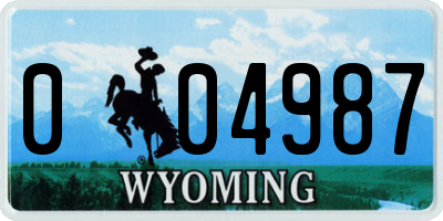 WY license plate 004987