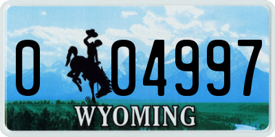 WY license plate 004997