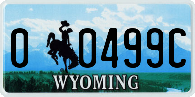WY license plate 00499C
