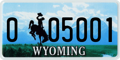 WY license plate 005001