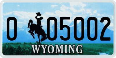 WY license plate 005002