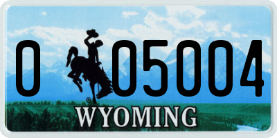 WY license plate 005004