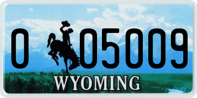 WY license plate 005009