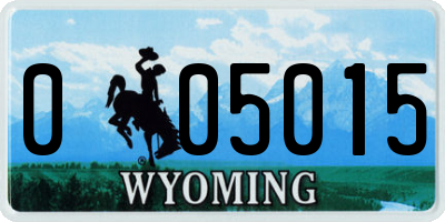 WY license plate 005015