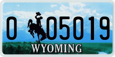 WY license plate 005019